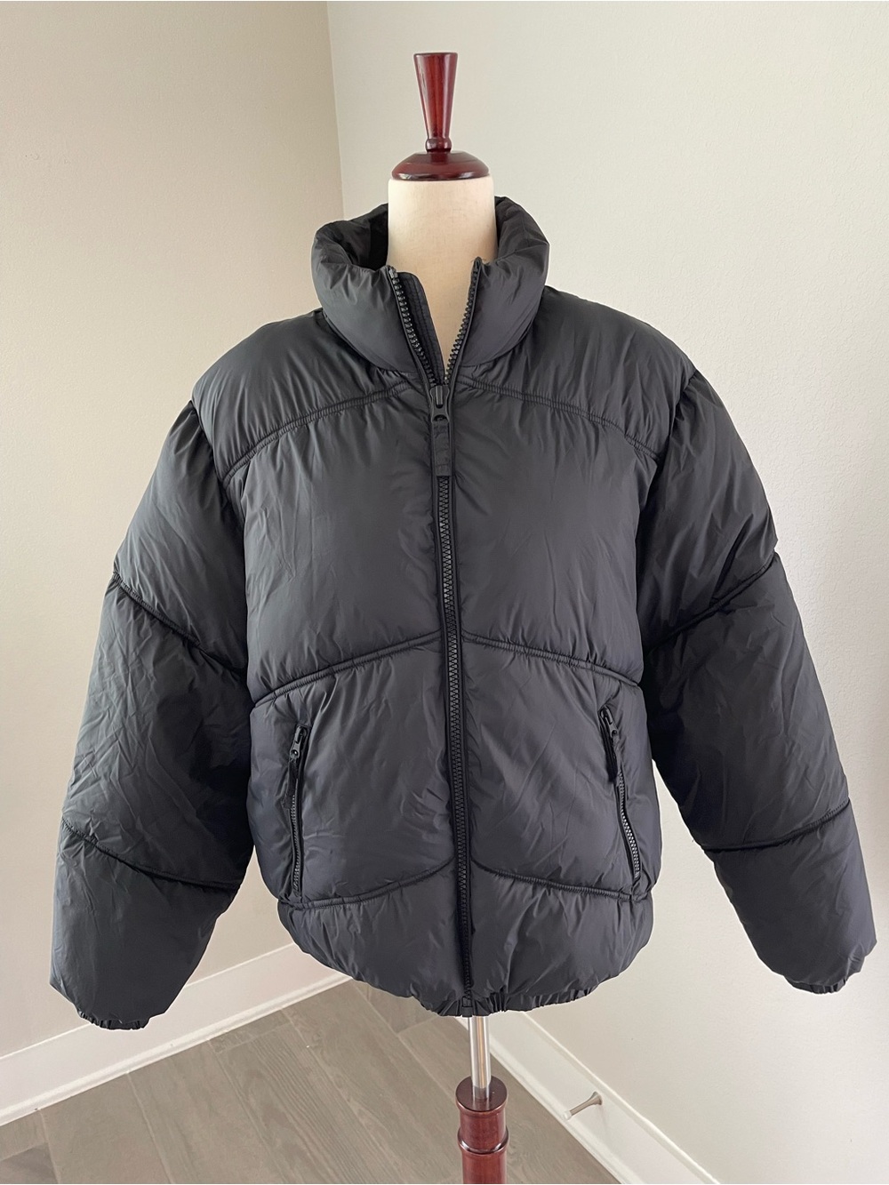 Zara Mens Puffer Jacket Maison dnwr club Small Black Full Zip